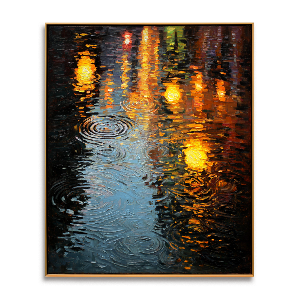 Abstract Night Reflection Painting #ART29
