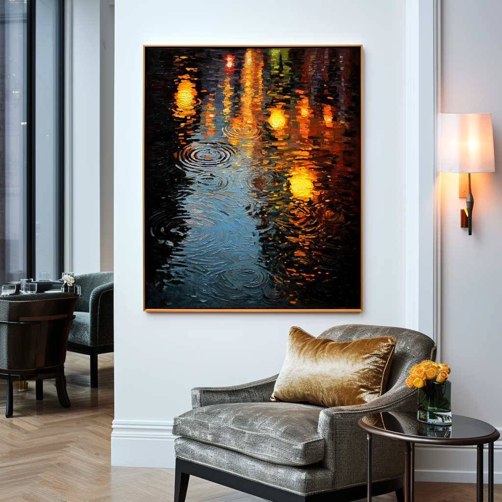 Abstract Night Reflection Painting #ART29