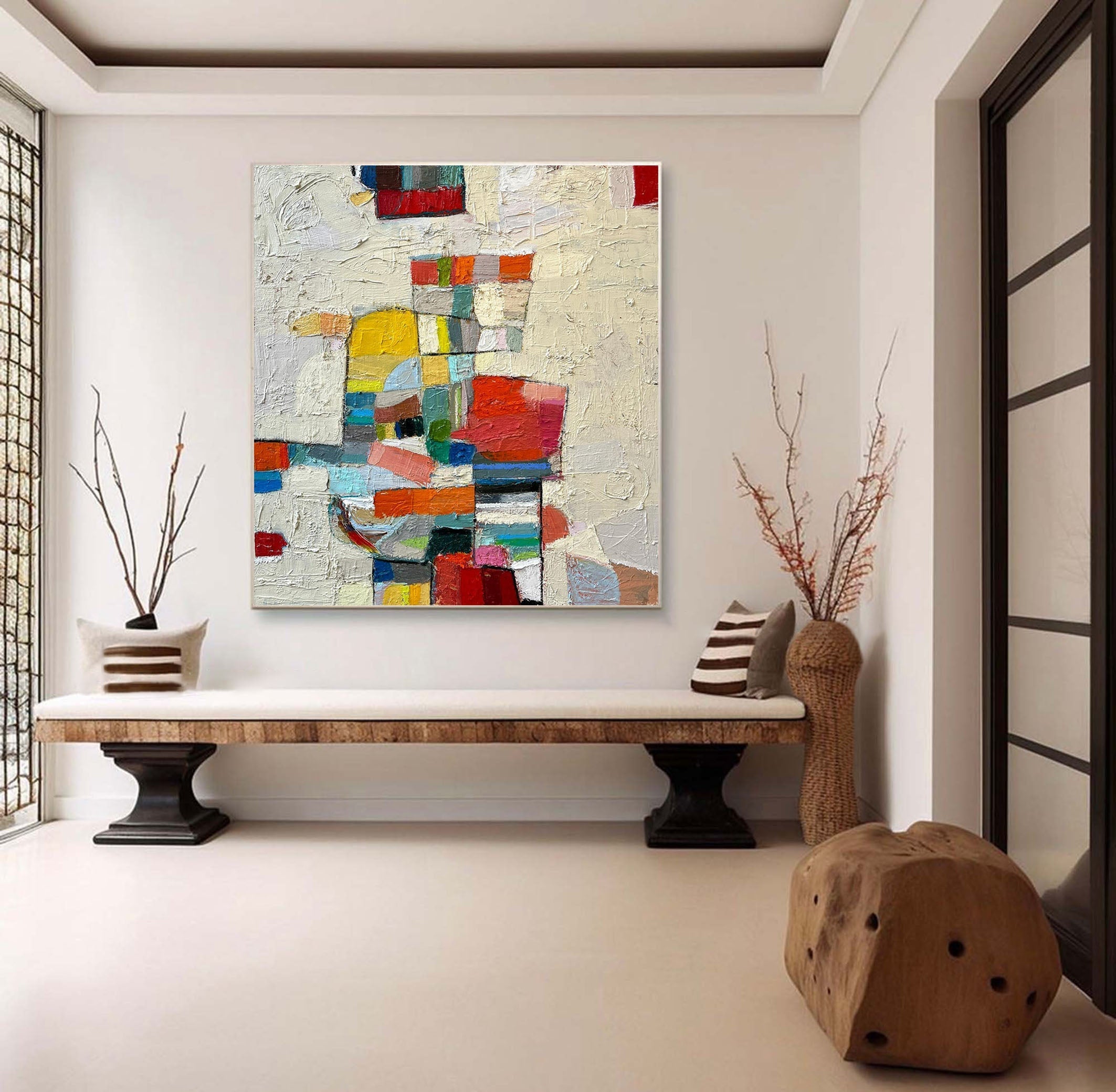 Chromatic Balance Geometric Abstract Painting