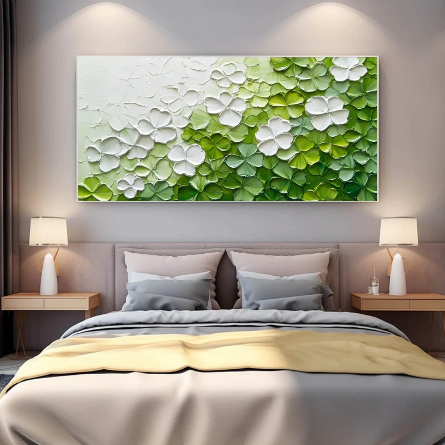 Emerald Bloom Flow Abstract Painting