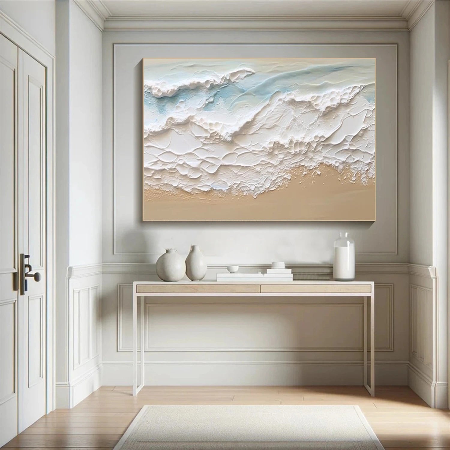 Glide Down Textured Ski Slope Painting