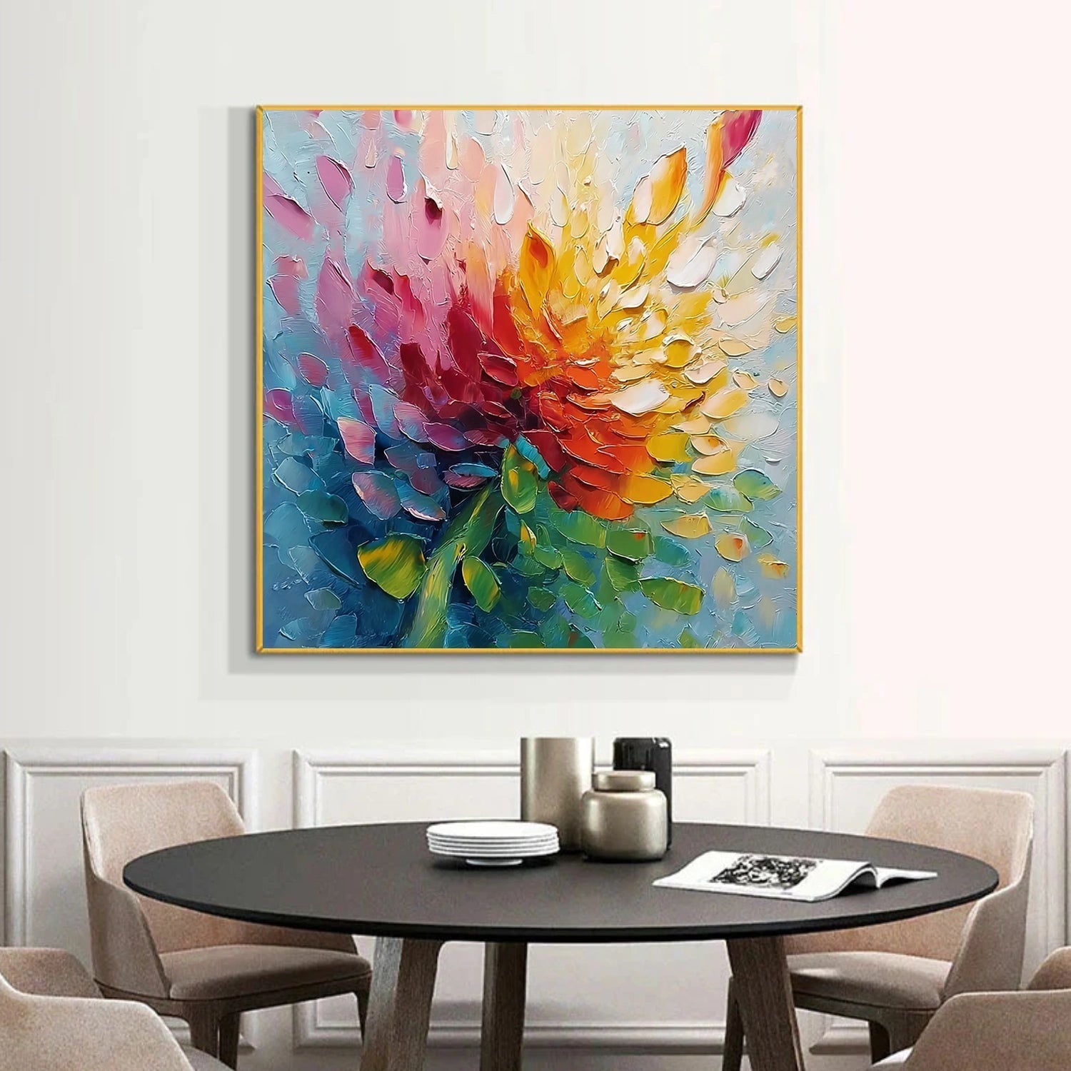 Aurora Petal Burst Abstract Painting