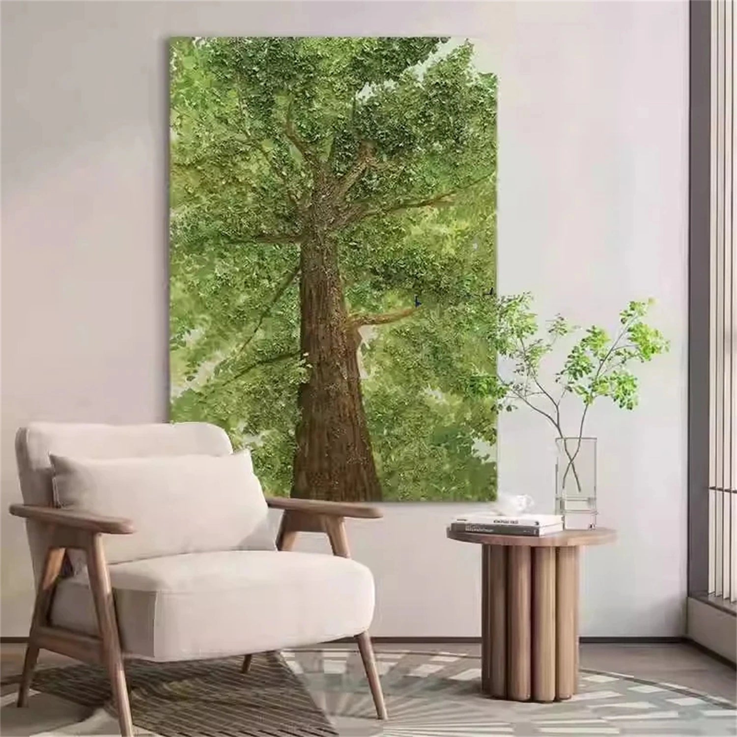 Emerald Canopy Green Tree Abstract Painting