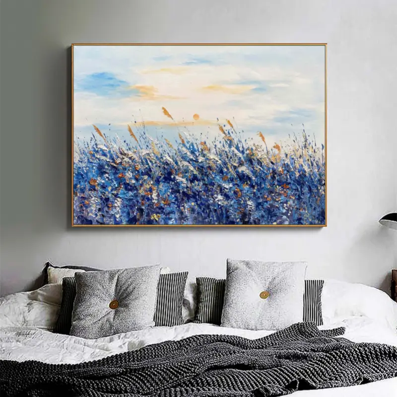 Azure Wind Meadow Abstract Painting