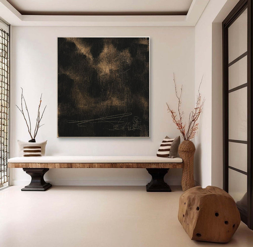 Gilded Nightfall Abstract Painting