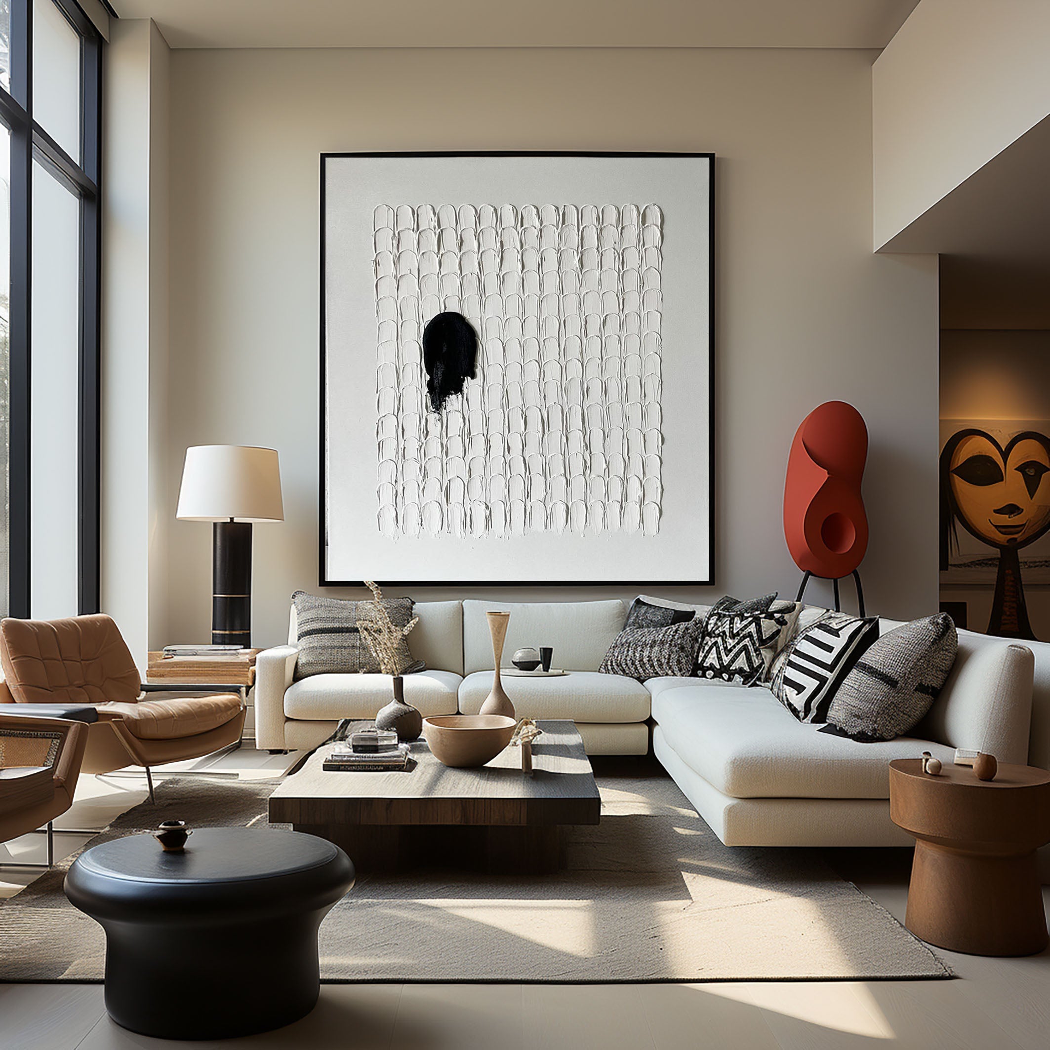 Monochrome Contrast Minimal Texture Painting