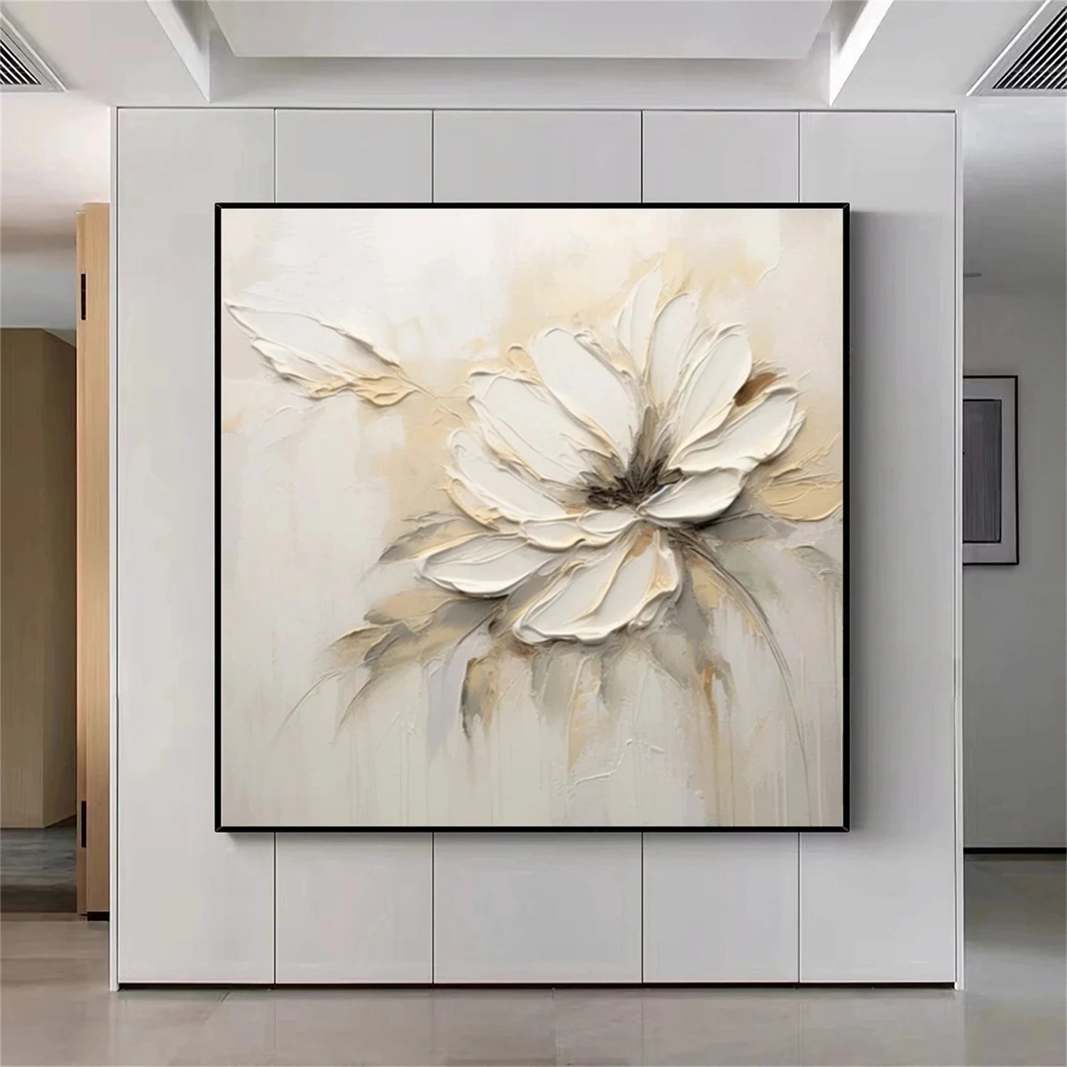 Ivory Bloom Silence Abstract Painting