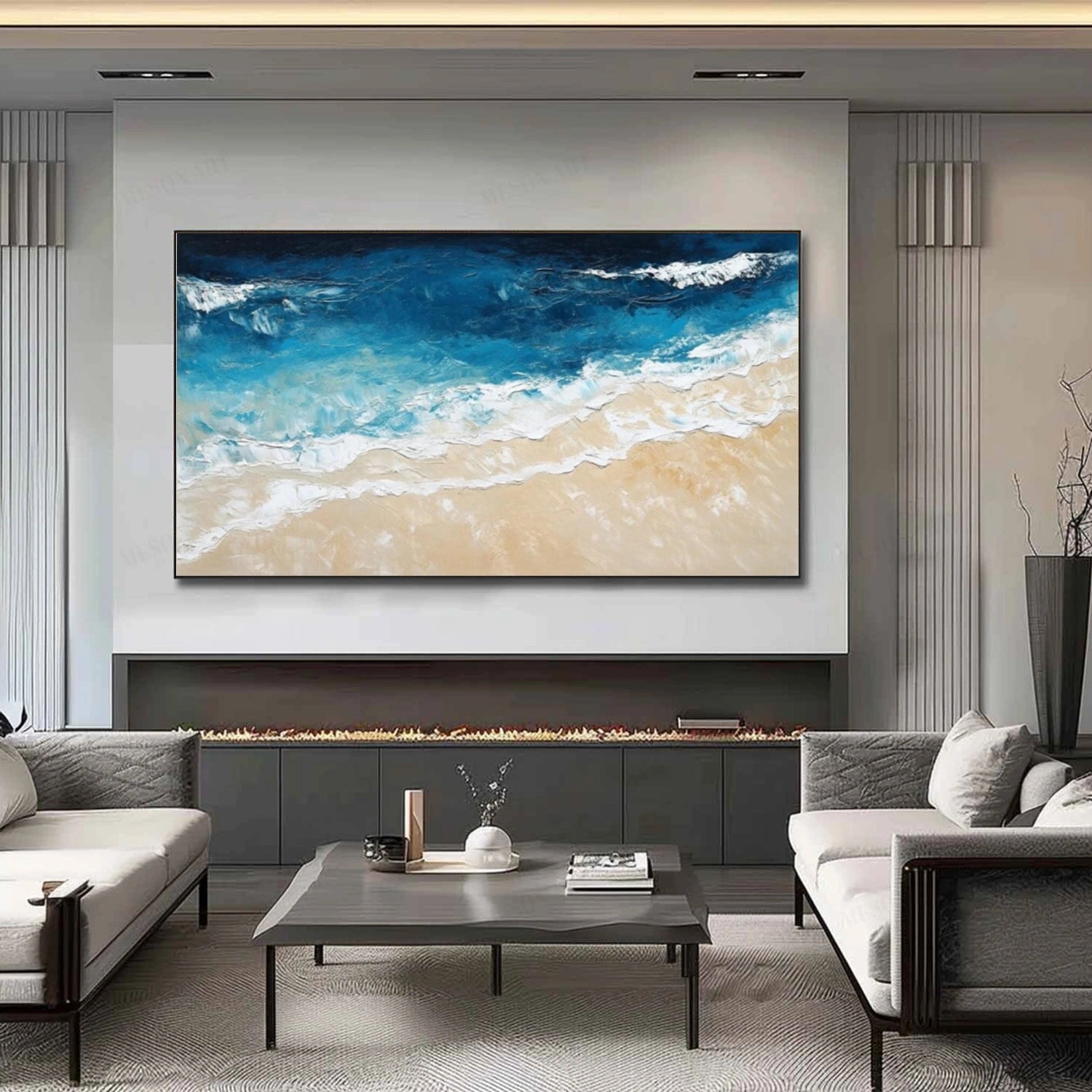 Deep Blue Coast Seascape Painting