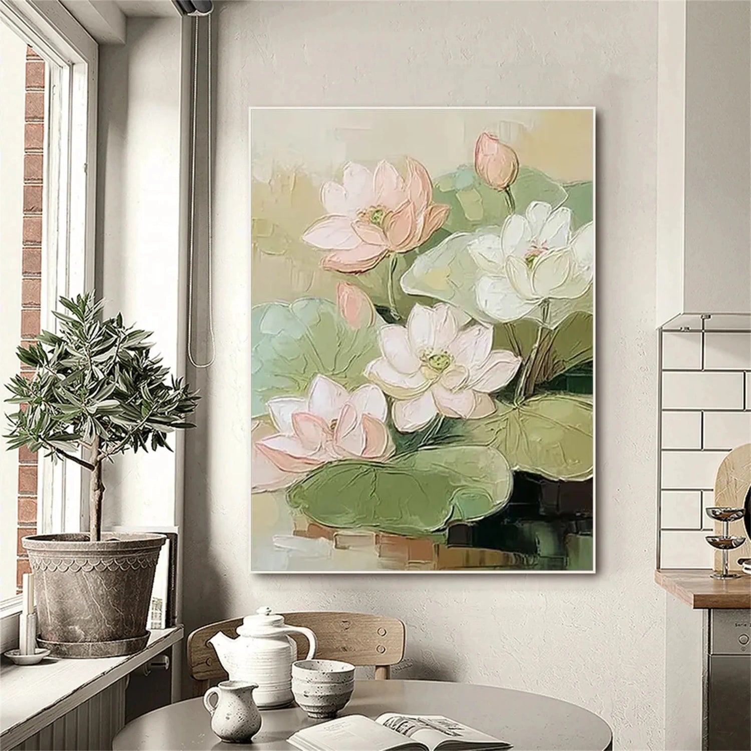 Gentle Lotus Harmony Abstract Painting