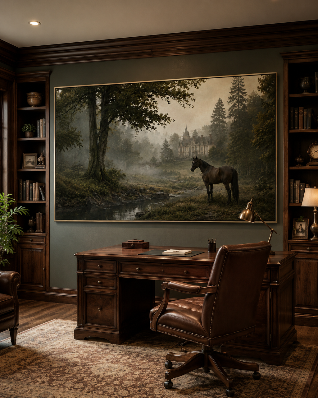 Old Money European Estate Landscape Painting