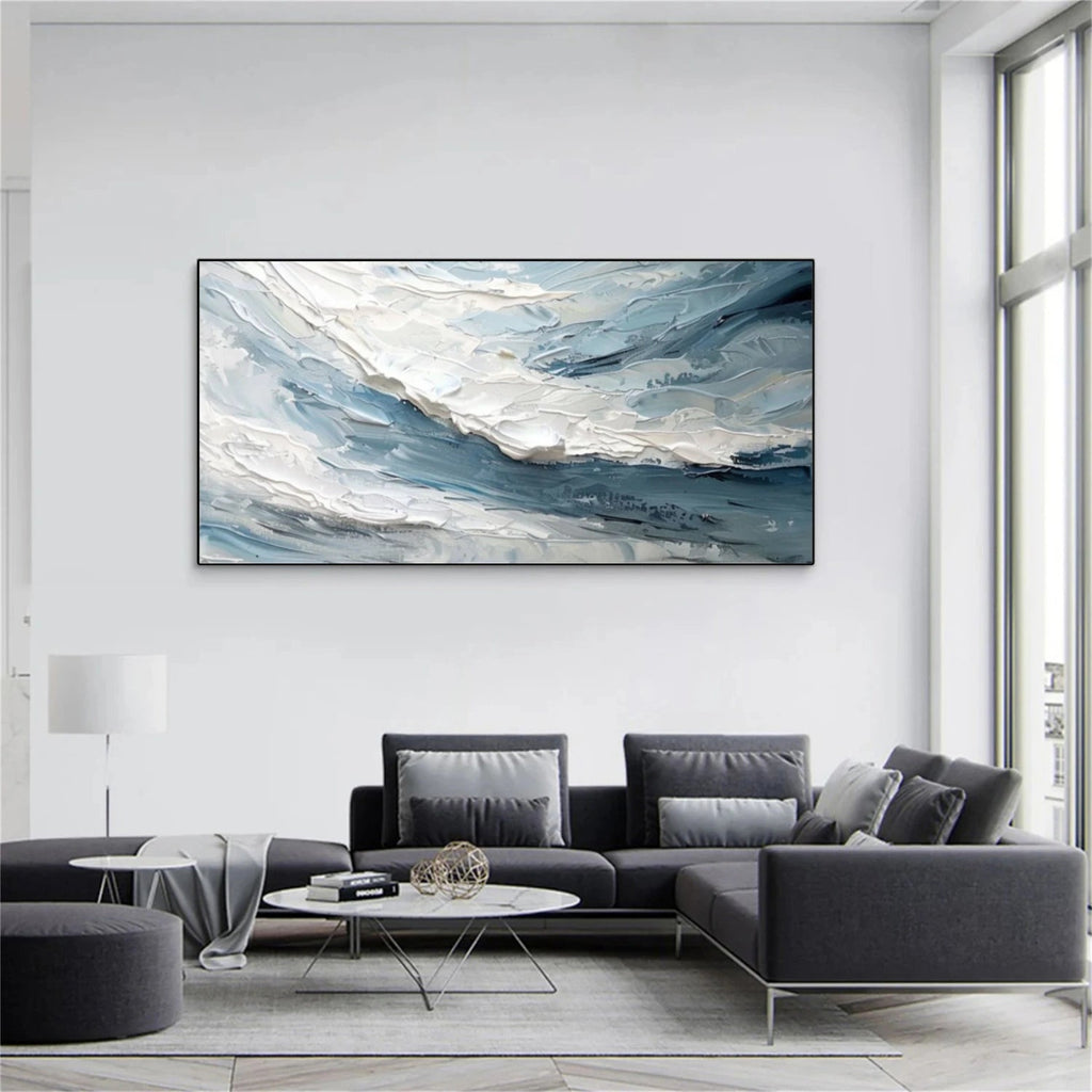 Azure Flow – Abstract Ocean Texture Painting