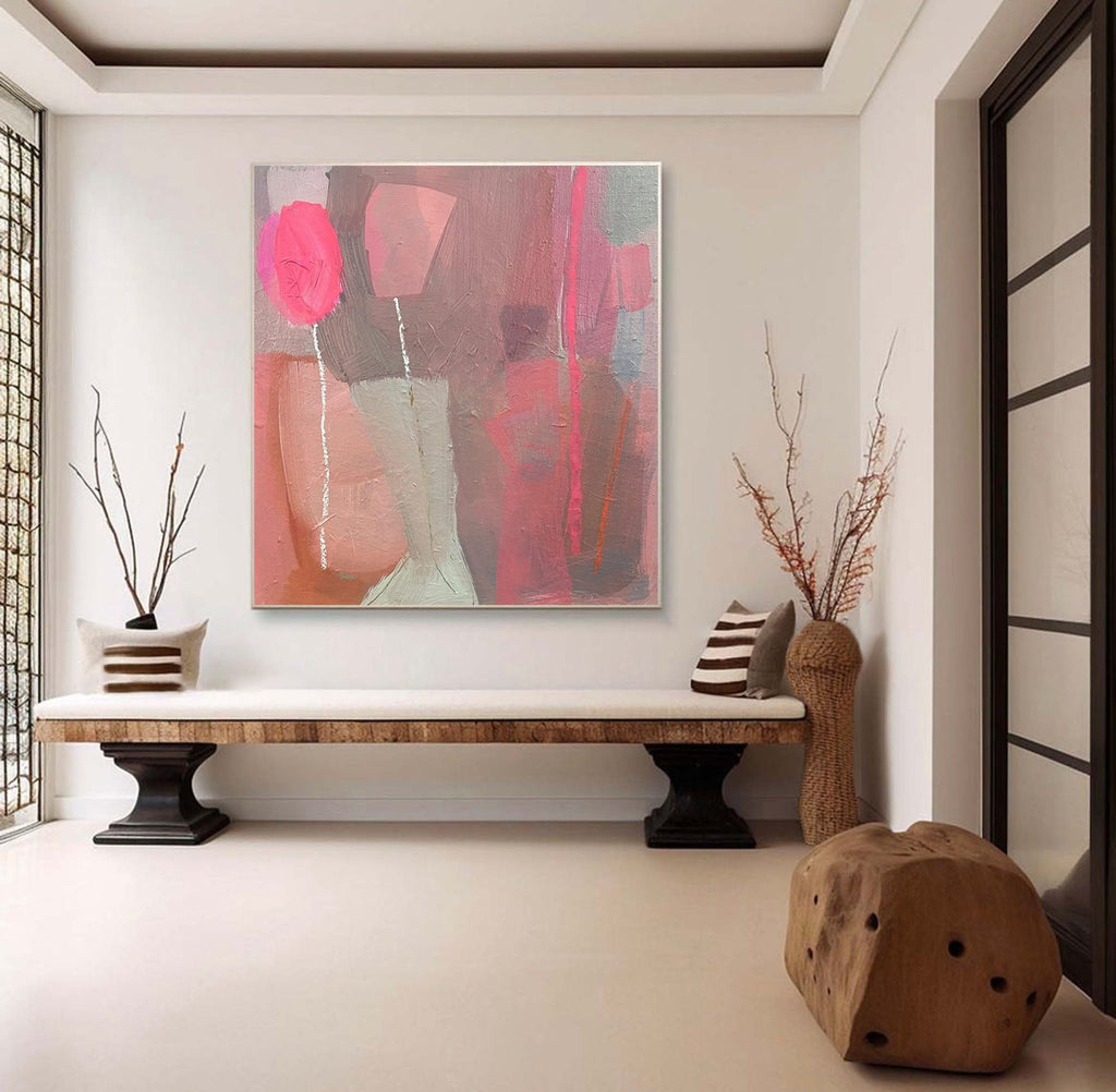 Blush Silence Pink Abstract Painting
