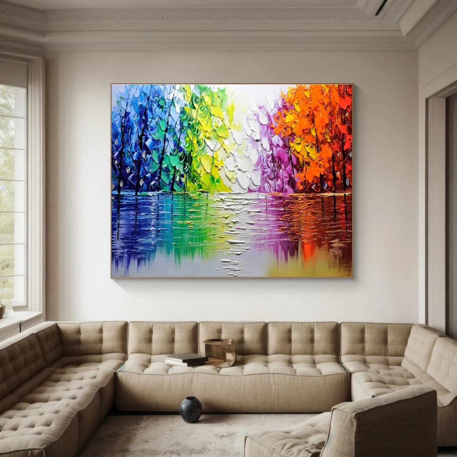 Prism Reflections Rainbow Abstract Painting