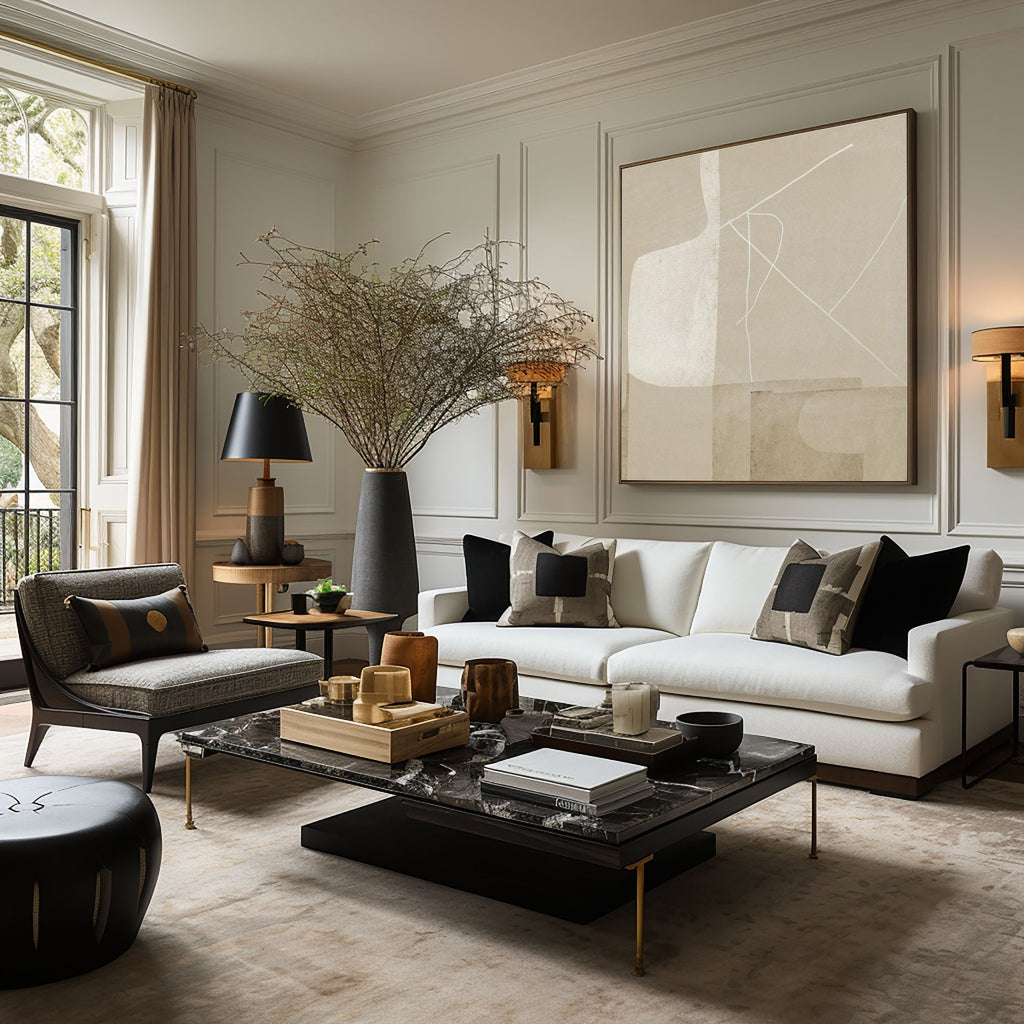 Soft Taupe Minimal Abstract Painting