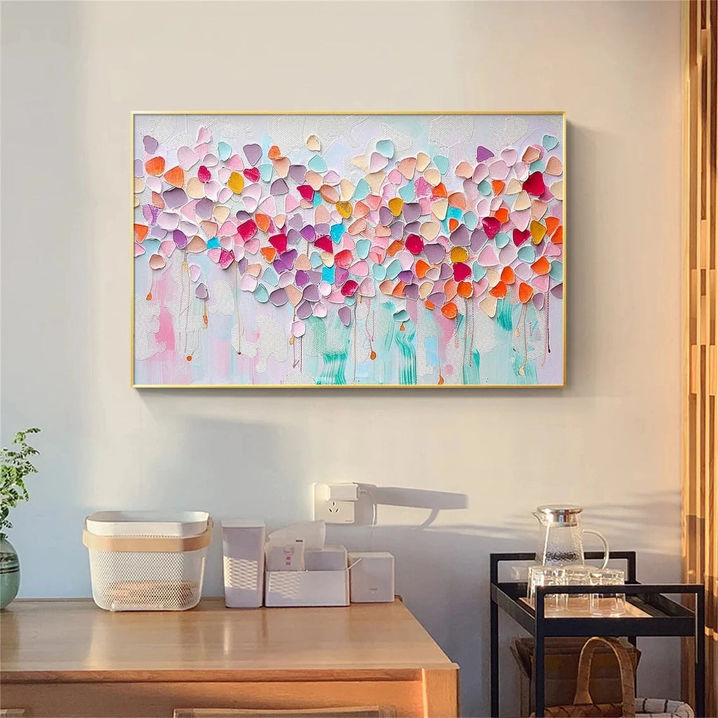 Pastel Petal Cascade Abstract Painting