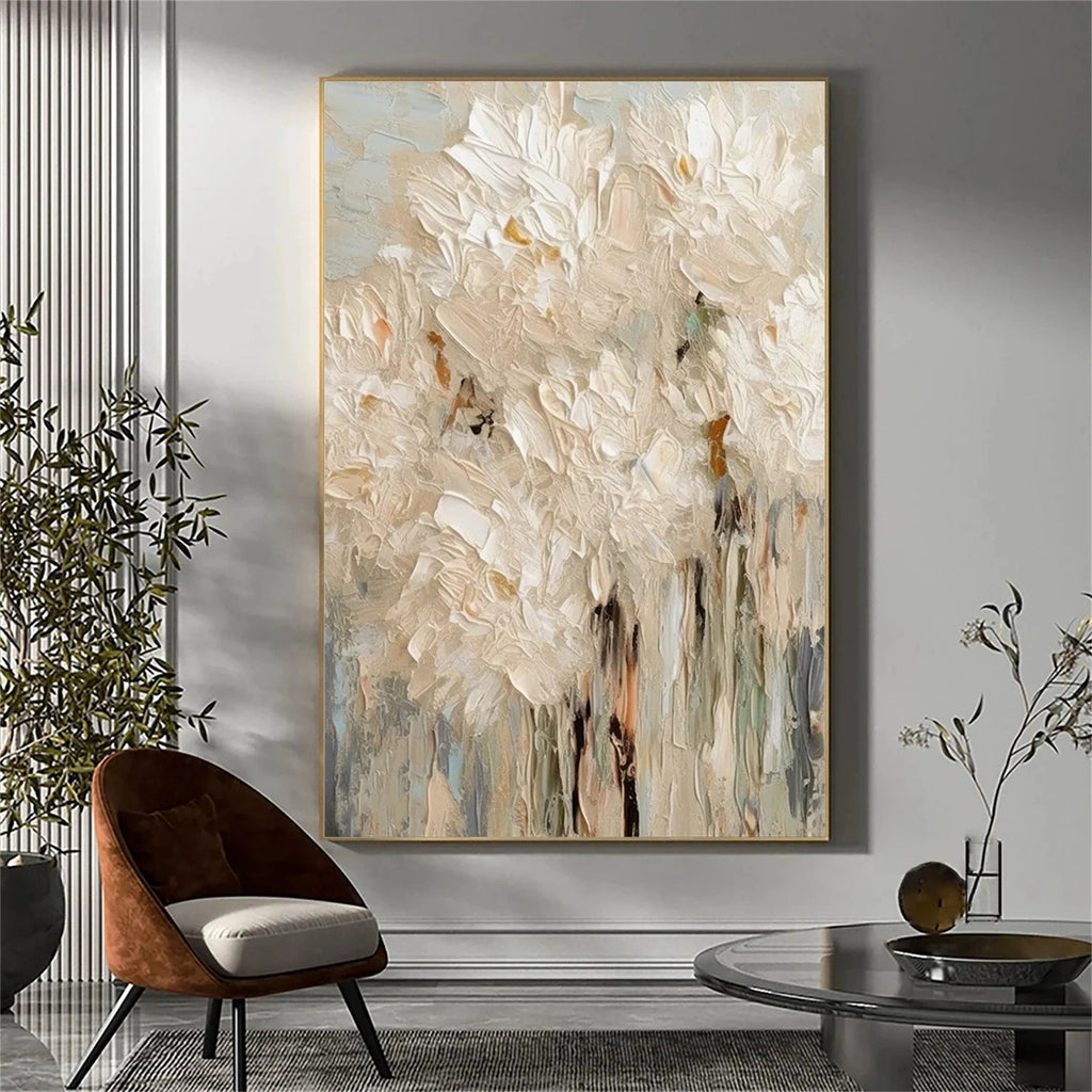 Soft Ivory Canopy Abstract Painting