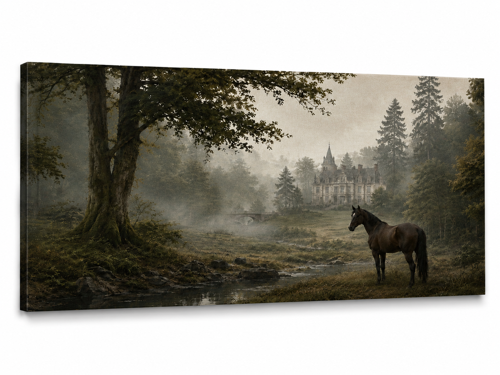 Old Money European Estate Landscape Painting