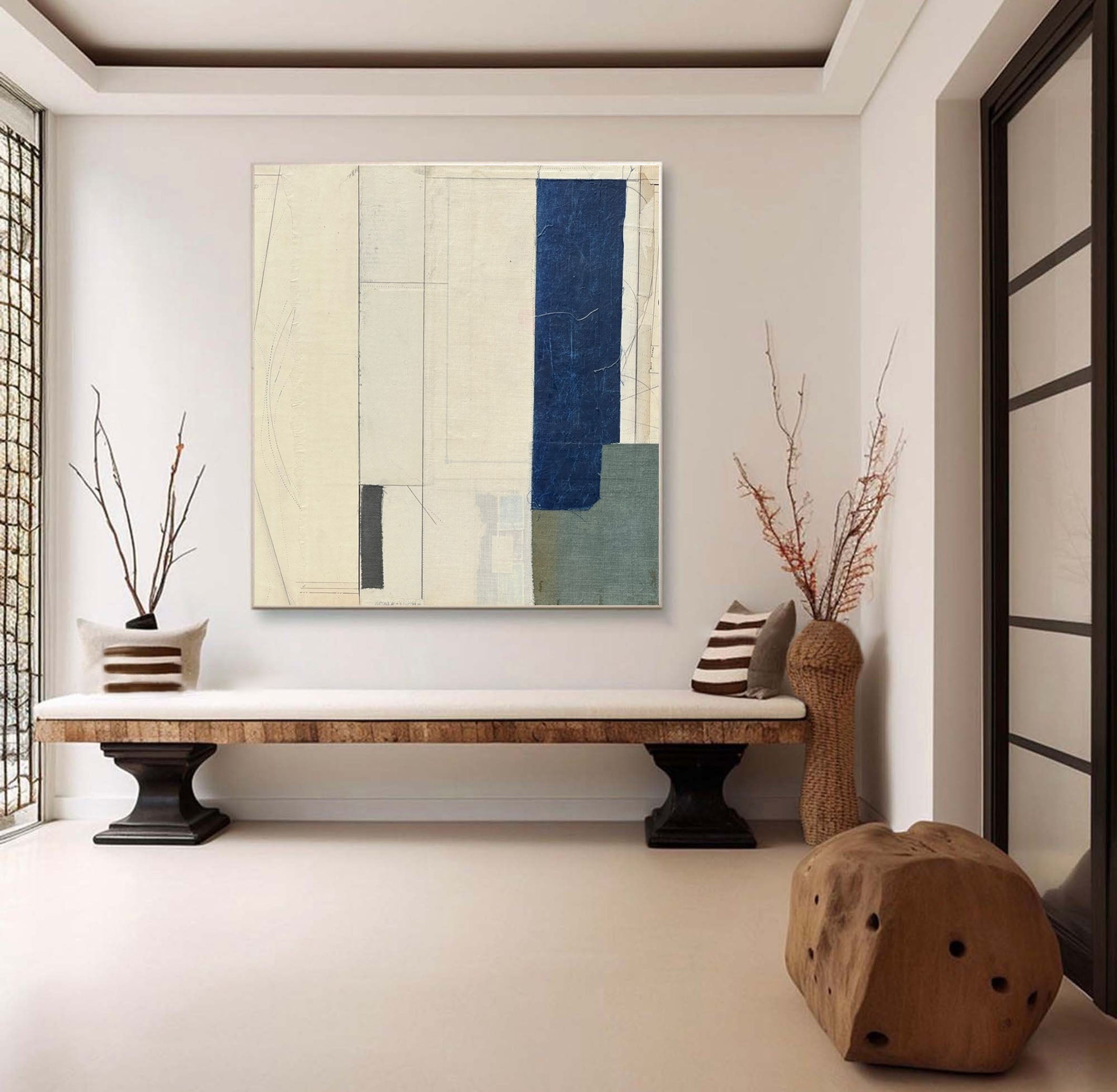 Deep Indigo Modern Abstract Painting