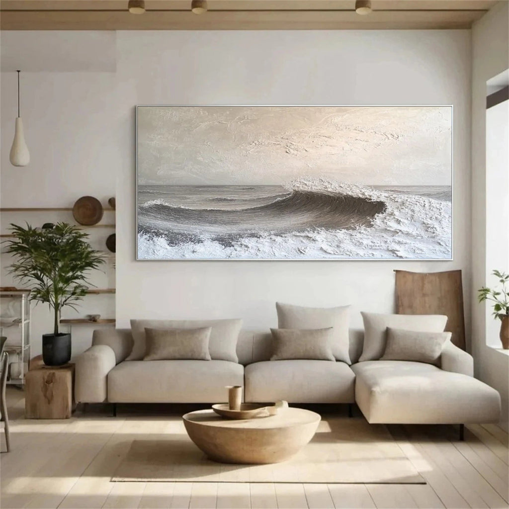 Quiet Tide Neutral Seascape Painting