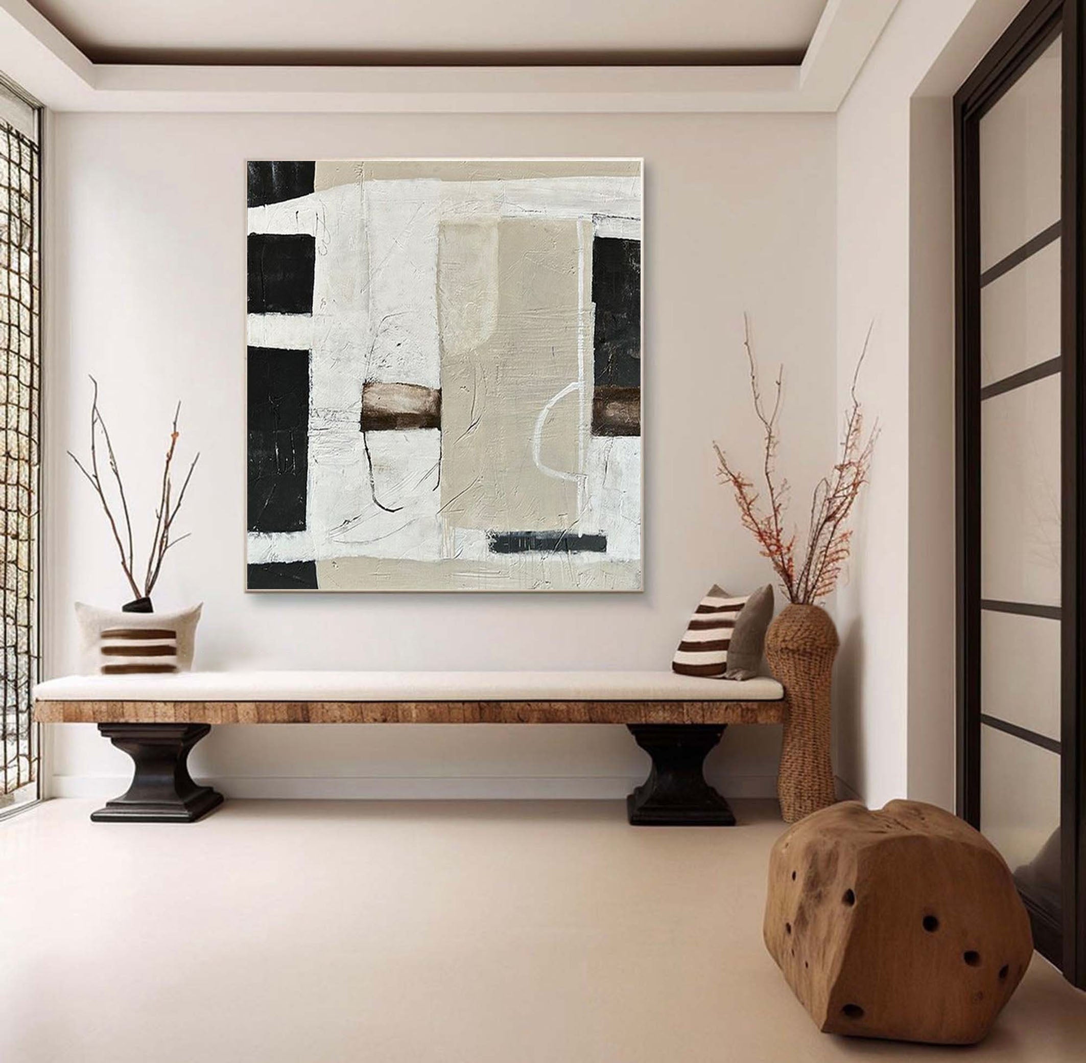 Stone Balance Neutral Abstract Painting