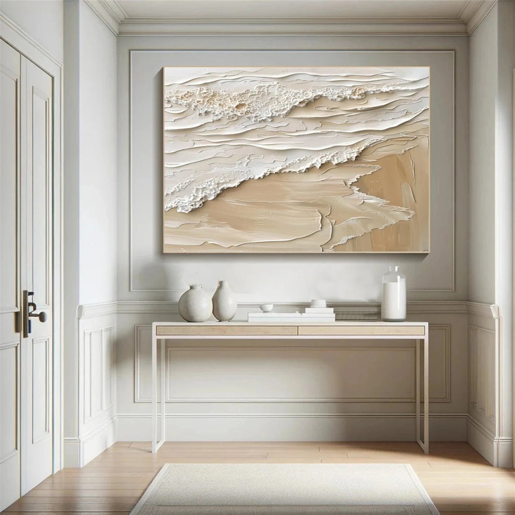Whispering Shore Sand Abstract Painting