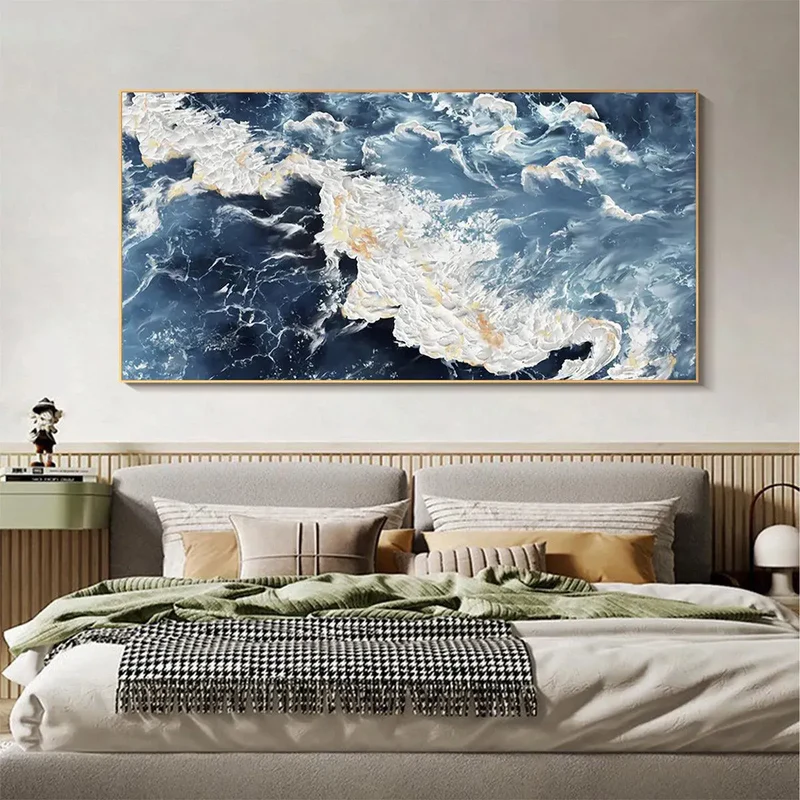 Midnight Tide Ocean Abstract Painting