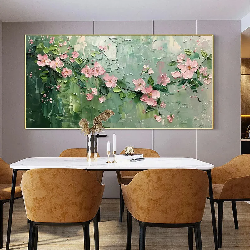 Pink Blossom Textured Painting