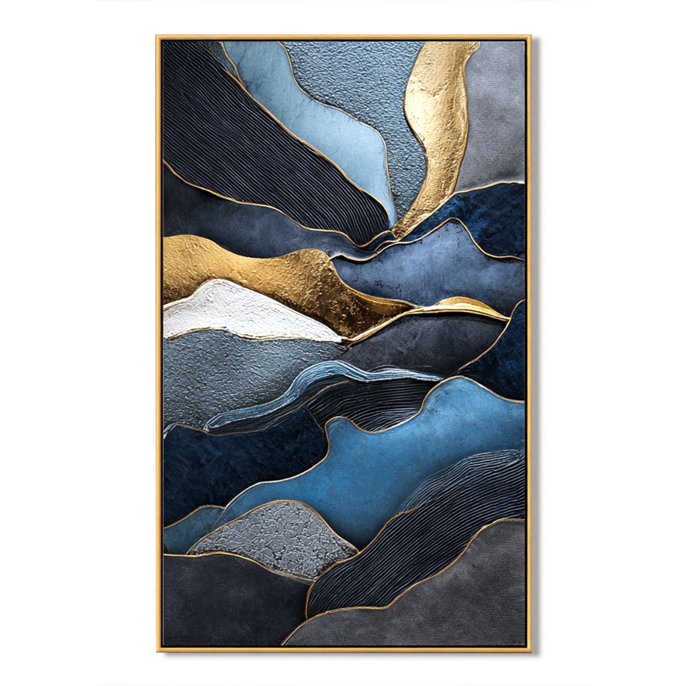 Blue and Gold Abstract Landscape #ART38