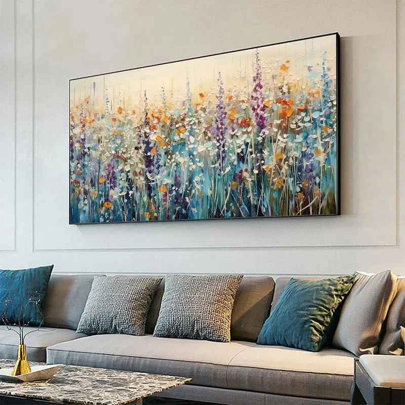Colorful Wildflower Textured Painting