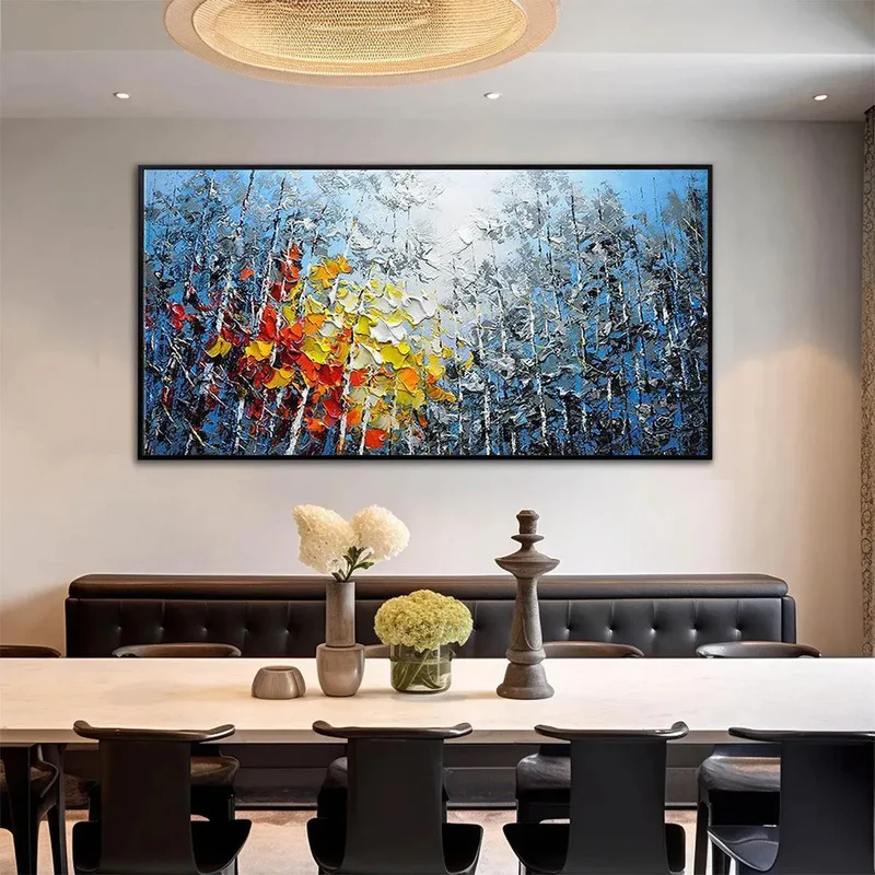 Autumn Glow Forest Abstract Painting