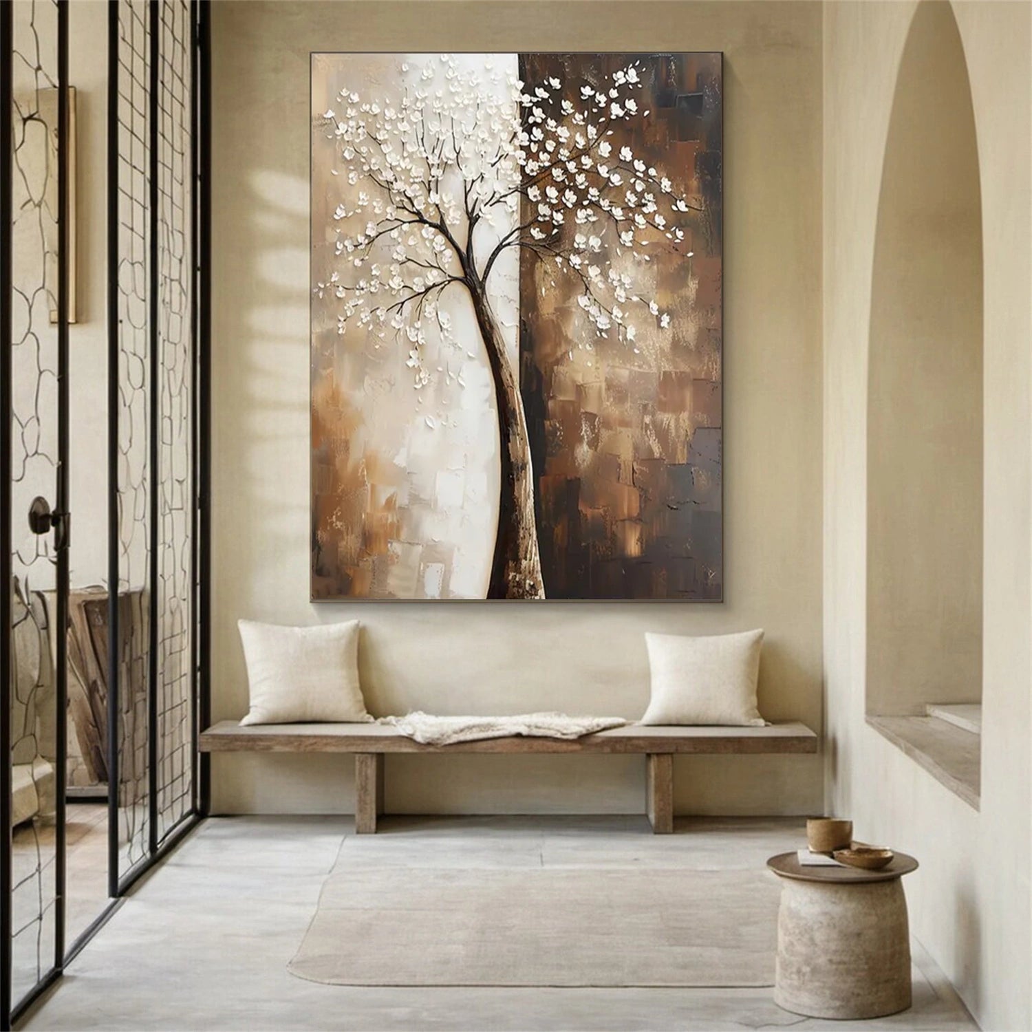 Ivory Divide Blossom Tree Painting