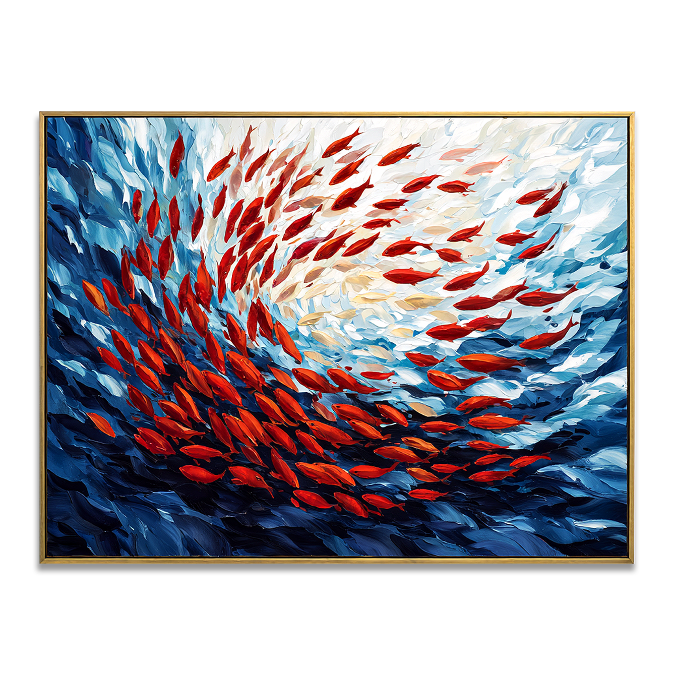Red Fish Swirl Abstract Painting #ART03