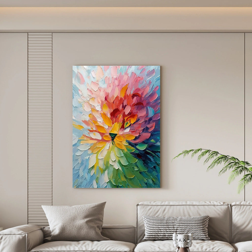 Radiant Bloom Spiral Abstract Painting