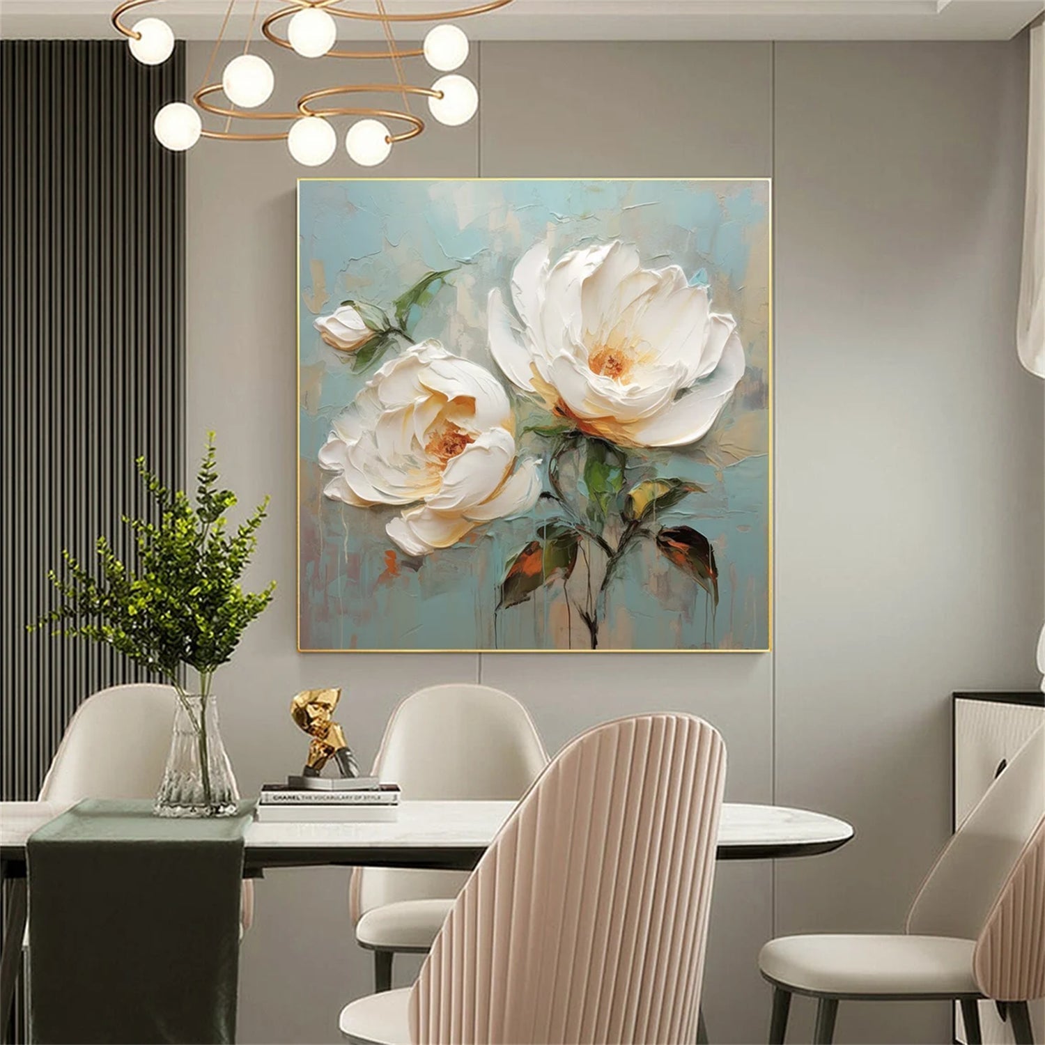 Ivory Bloom Serenity Abstract Painting