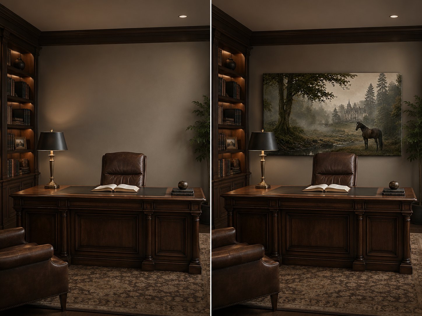 Old Money European Estate Landscape Painting