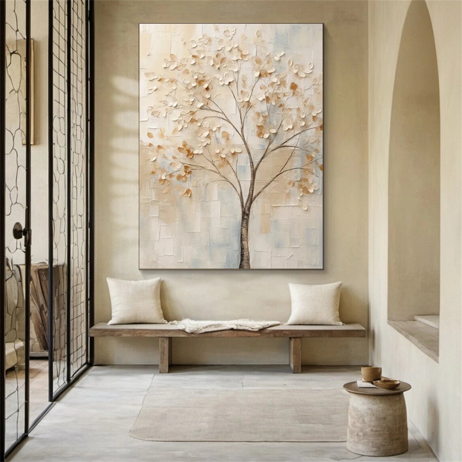 Whispering Ivory Tree Abstract Painting
