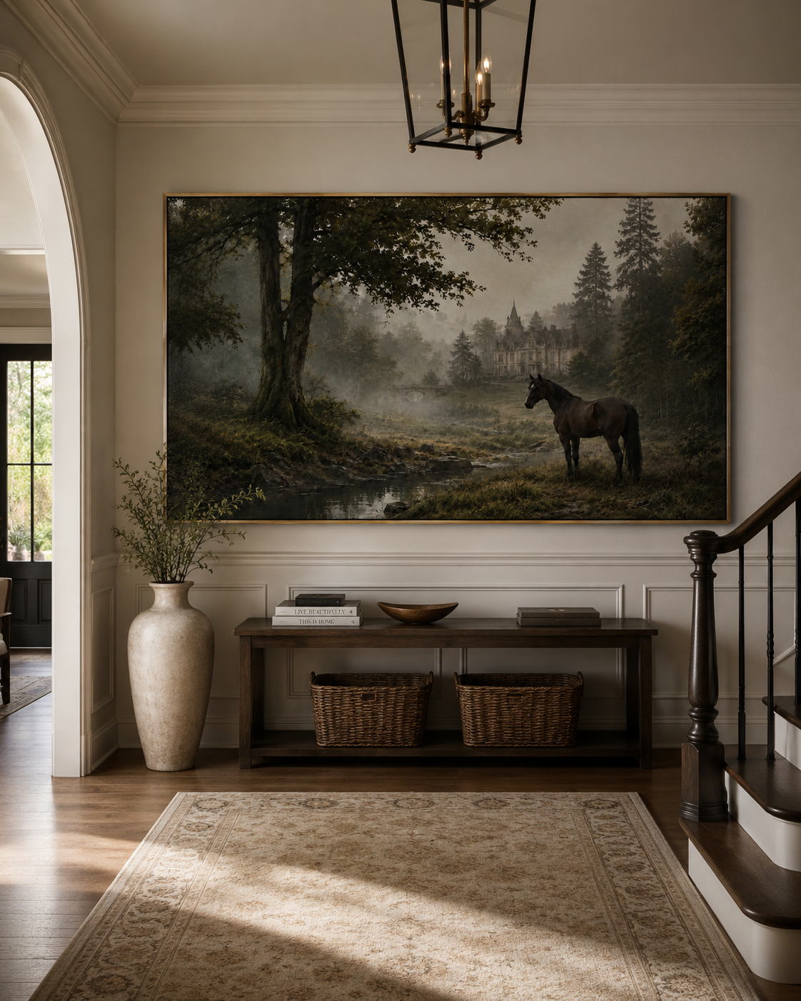 Old Money European Estate Landscape Painting