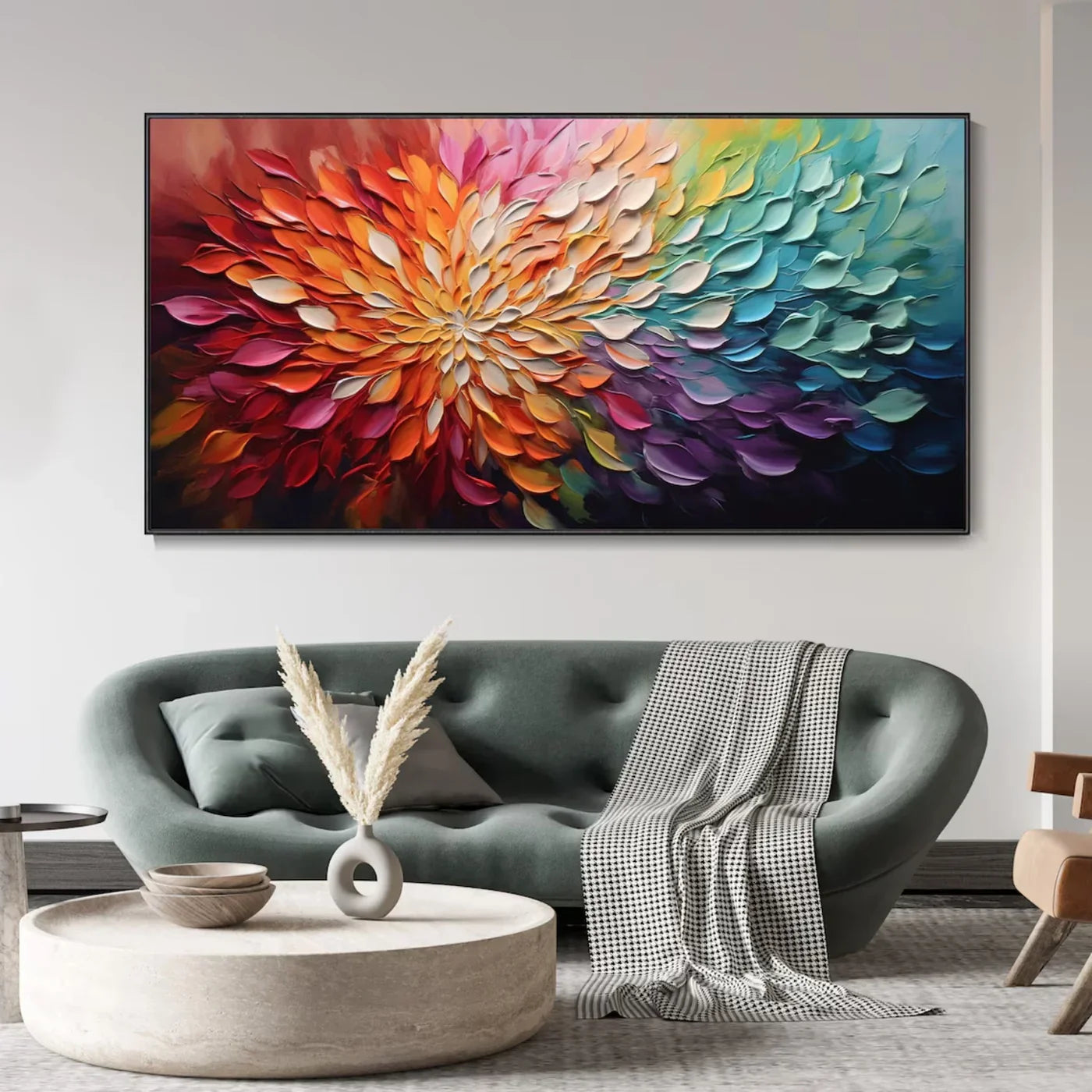 Radiant Spectrum Bloom Abstract Painting