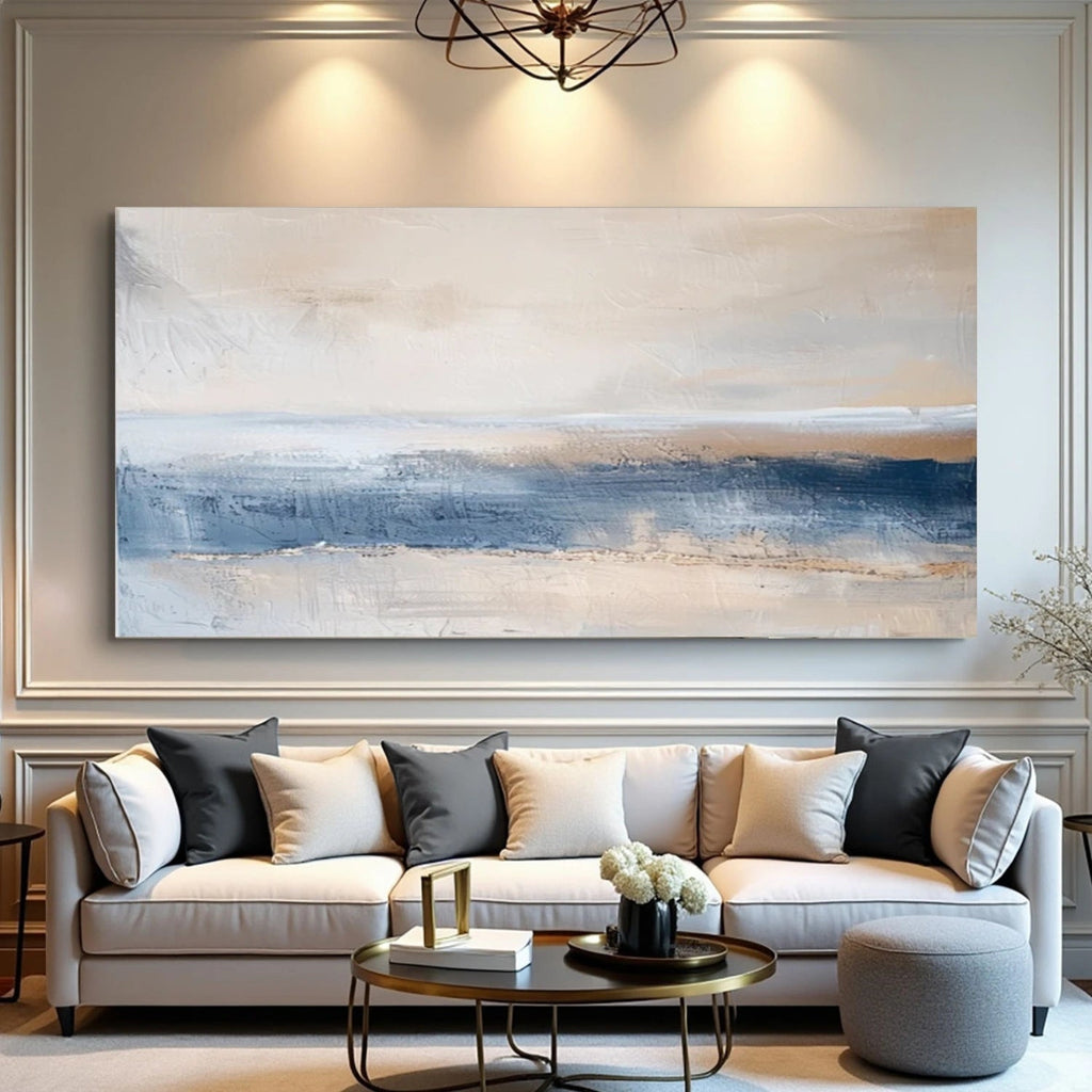 Serenity Coast Blue Abstract Painting
