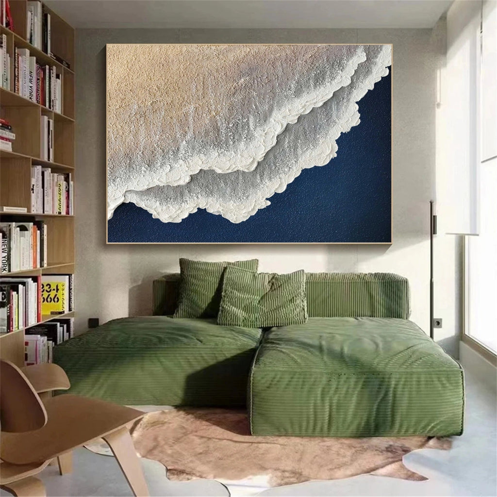 Ivory Breaker Blue Abstract Seascape Painting