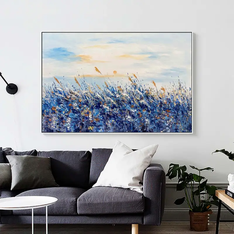 Azure Wind Meadow Abstract Painting