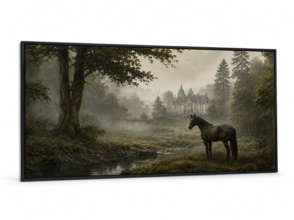 Old Money European Estate Landscape Painting
