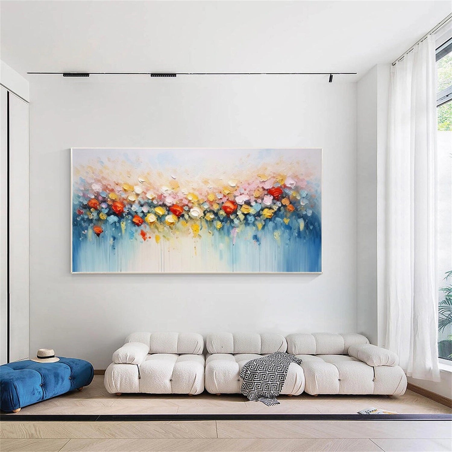 Soft Horizon Bloom Abstract Painting