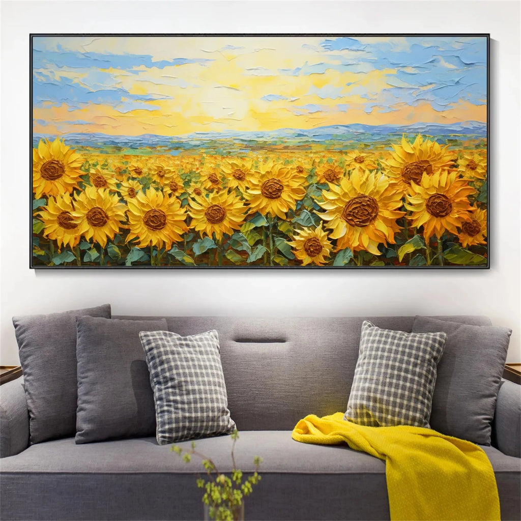 Golden Sunflower Horizon Painting