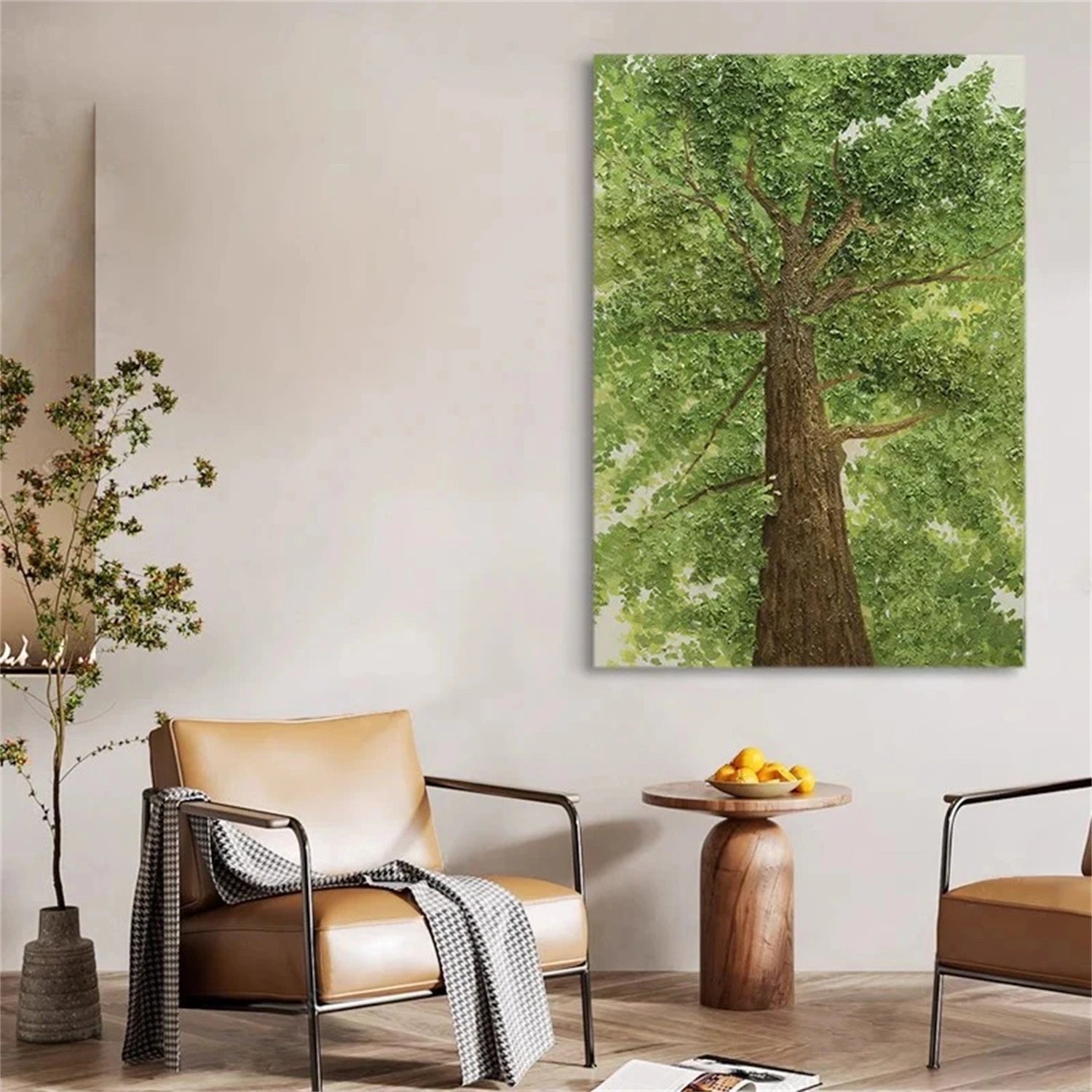 Emerald Canopy Green Tree Abstract Painting