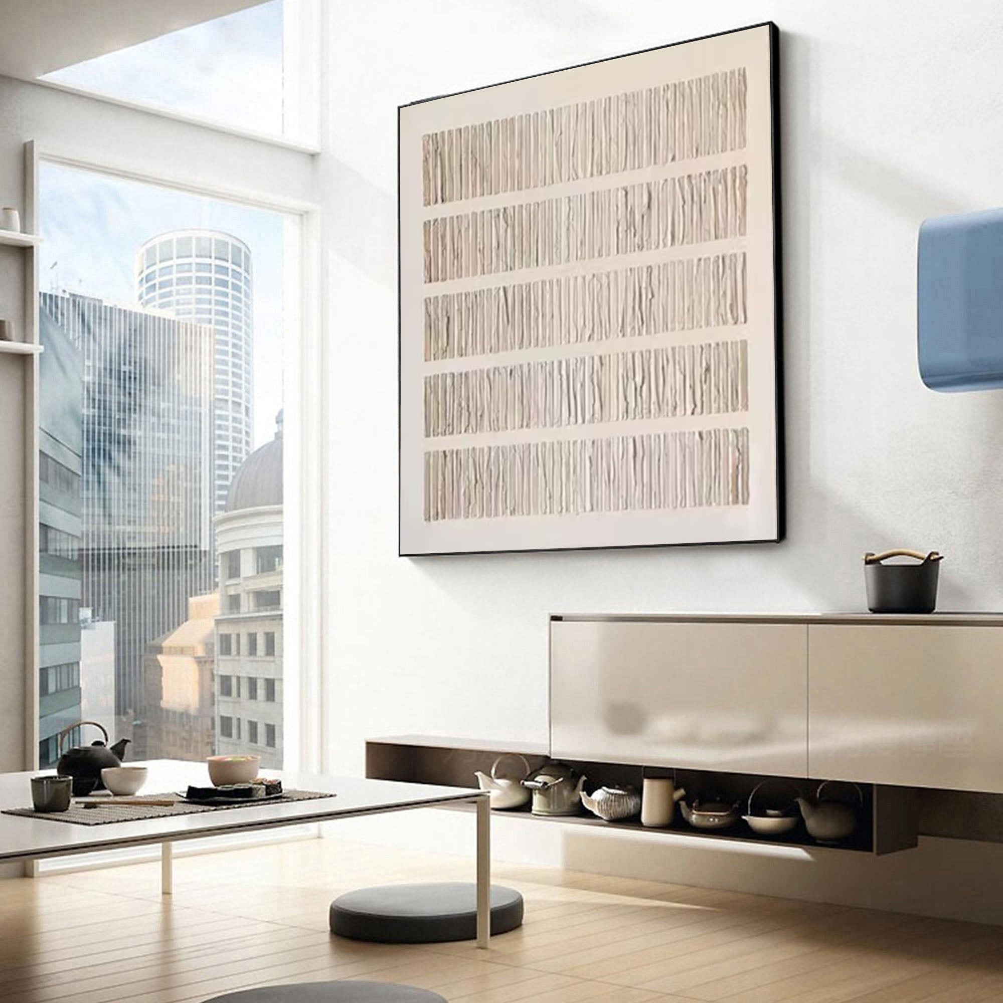 Quiet Rhythm Linear Abstract Painting