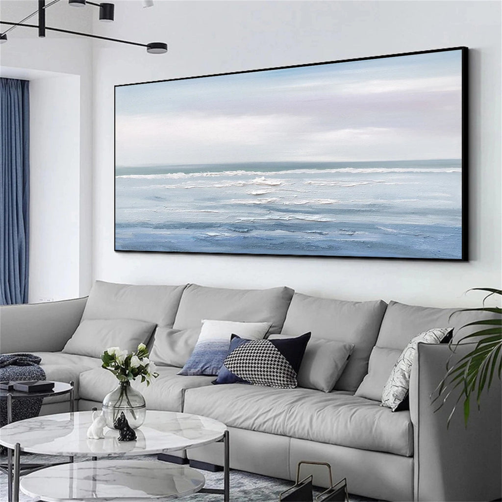 Silent Horizon Blue Seascape Painting