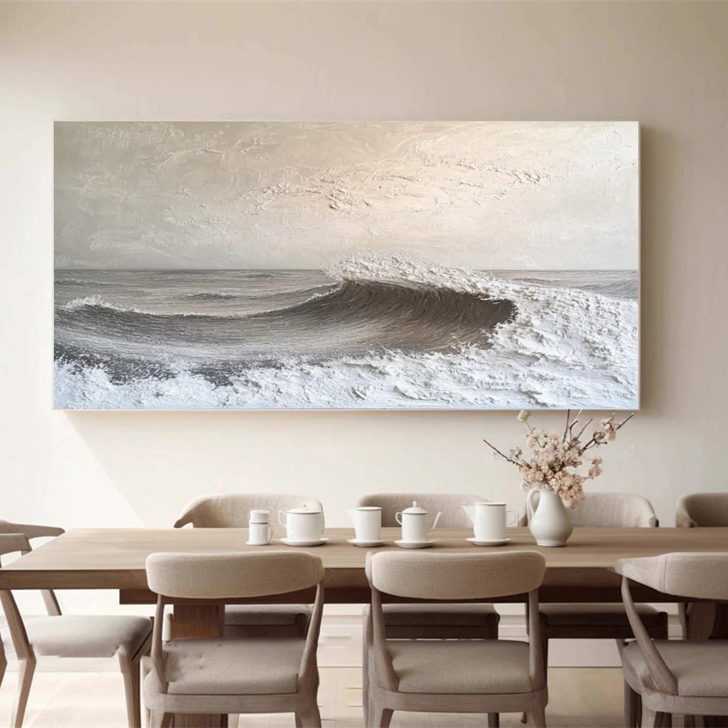 Quiet Tide Neutral Seascape Painting