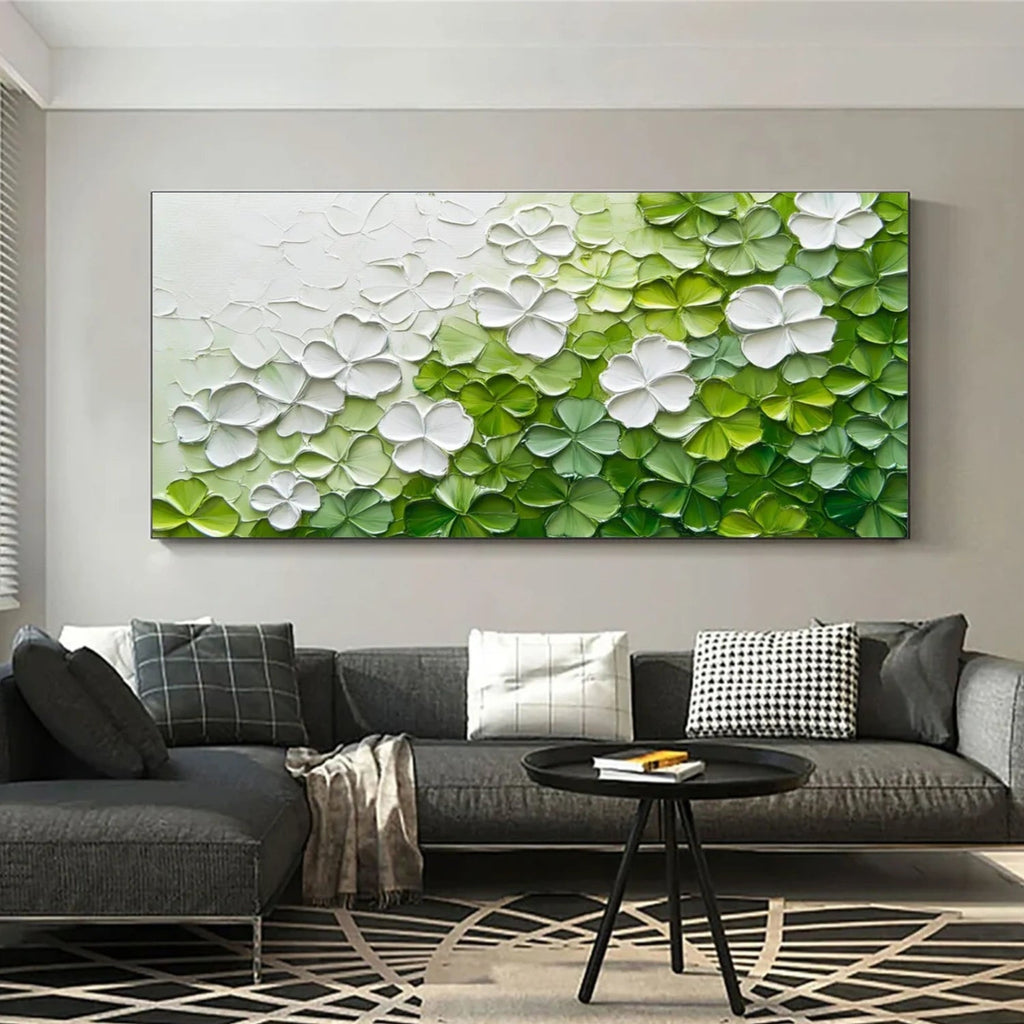 Emerald Bloom Flow Abstract Painting