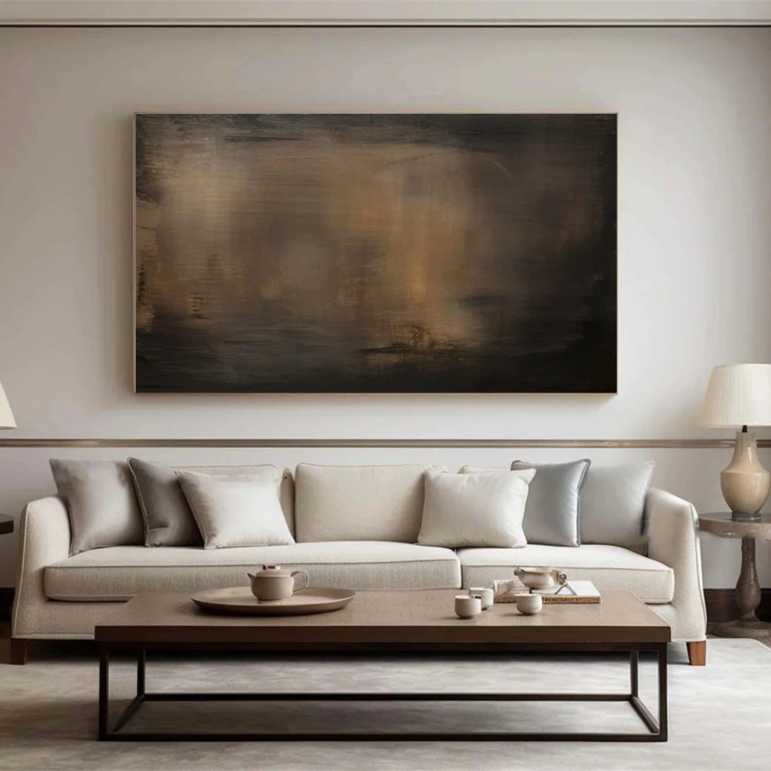 Midnight Ember – Dark Ambience Abstract Painting